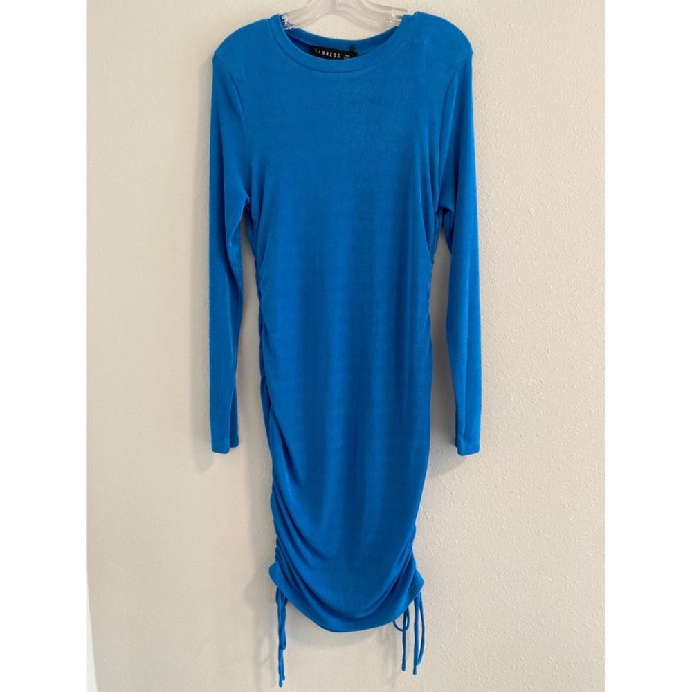 NWT LIONESS blue east village body con mini dress size XXL